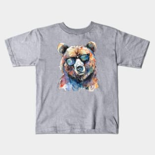 Bear with Sunglasses Kids T-Shirt